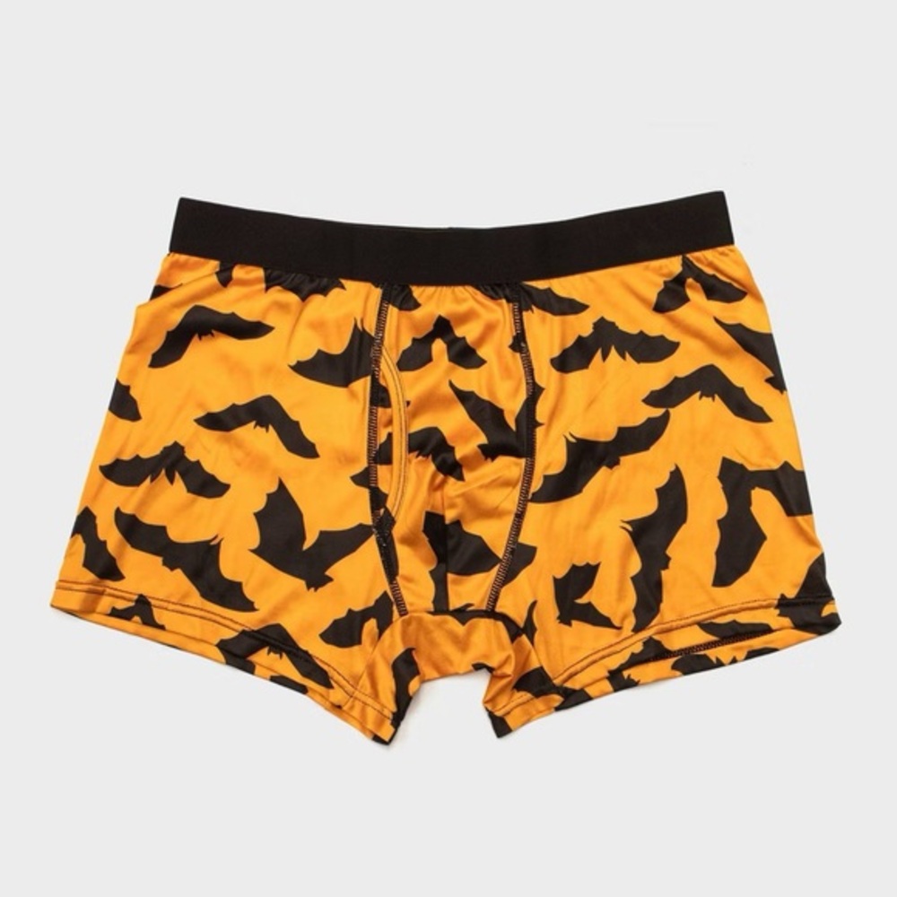 Men's nwt Special Thanks Halloween Bats Boxer Briefs - Orange XL